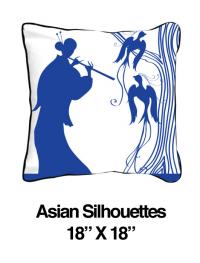 Asian Silhouettes Blue
